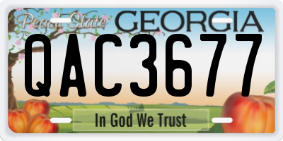 GA license plate QAC3677