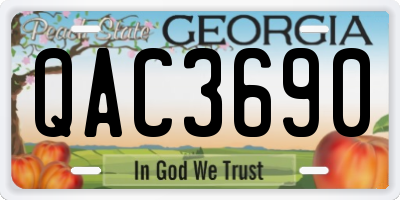 GA license plate QAC3690