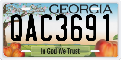 GA license plate QAC3691