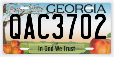 GA license plate QAC3702