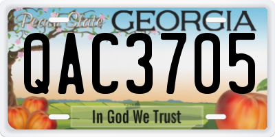 GA license plate QAC3705