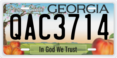 GA license plate QAC3714