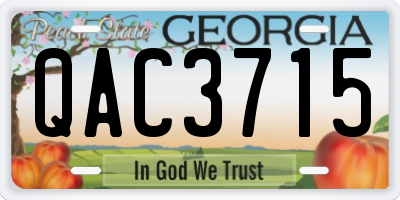 GA license plate QAC3715