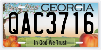 GA license plate QAC3716