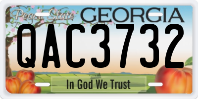 GA license plate QAC3732