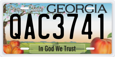 GA license plate QAC3741