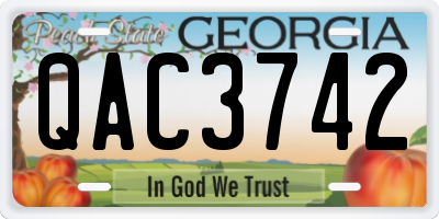 GA license plate QAC3742
