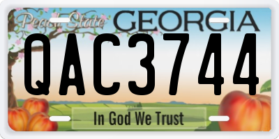 GA license plate QAC3744