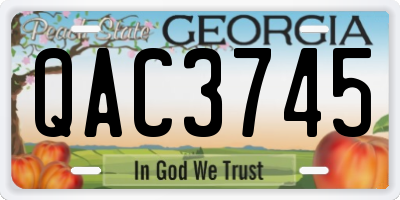 GA license plate QAC3745