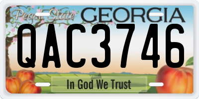 GA license plate QAC3746