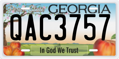GA license plate QAC3757