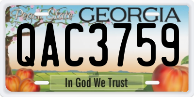 GA license plate QAC3759