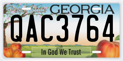 GA license plate QAC3764