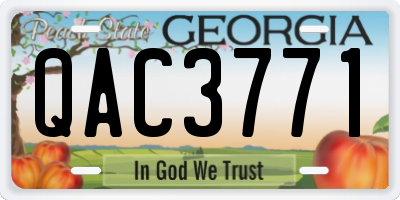 GA license plate QAC3771