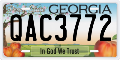 GA license plate QAC3772