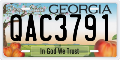 GA license plate QAC3791