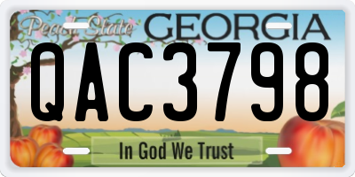 GA license plate QAC3798