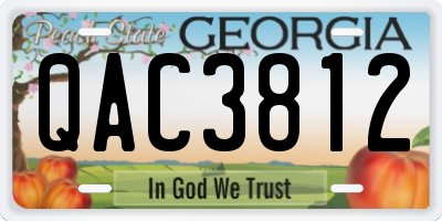 GA license plate QAC3812