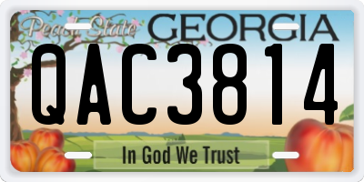 GA license plate QAC3814