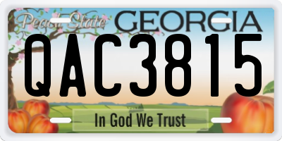 GA license plate QAC3815
