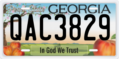 GA license plate QAC3829