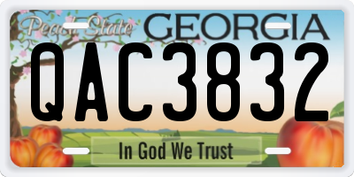 GA license plate QAC3832