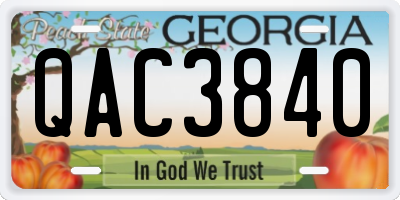 GA license plate QAC3840
