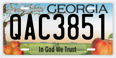 GA license plate QAC3851