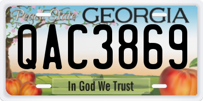 GA license plate QAC3869