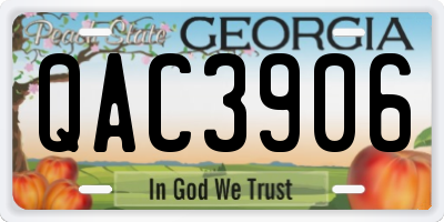 GA license plate QAC3906