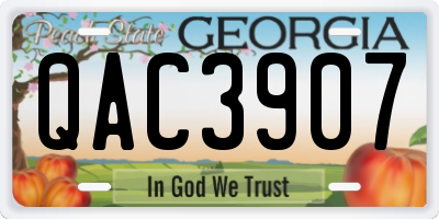 GA license plate QAC3907