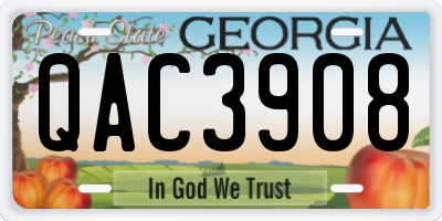 GA license plate QAC3908