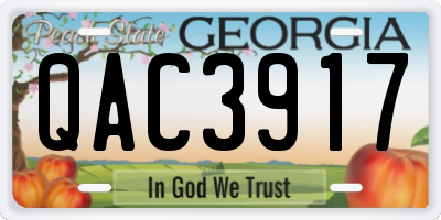 GA license plate QAC3917