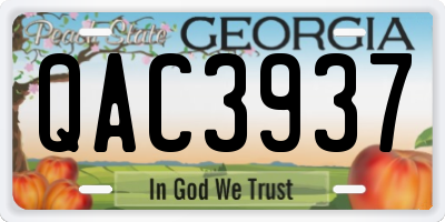 GA license plate QAC3937