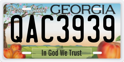 GA license plate QAC3939