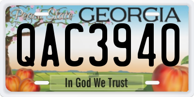 GA license plate QAC3940