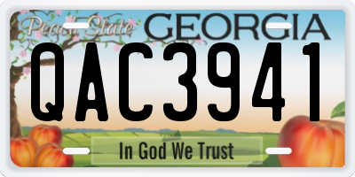 GA license plate QAC3941