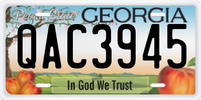 GA license plate QAC3945