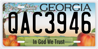 GA license plate QAC3946