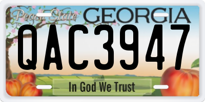 GA license plate QAC3947
