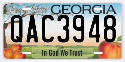 GA license plate QAC3948