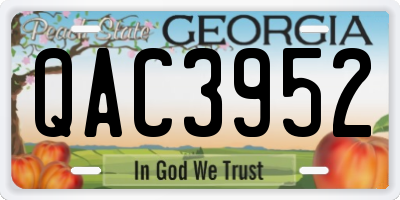 GA license plate QAC3952