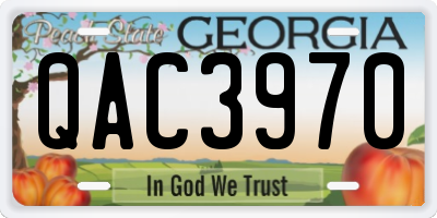 GA license plate QAC3970