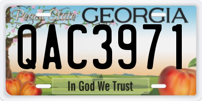 GA license plate QAC3971