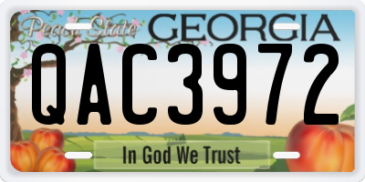 GA license plate QAC3972