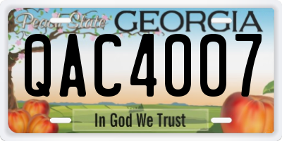 GA license plate QAC4007