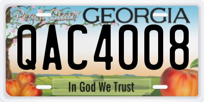 GA license plate QAC4008