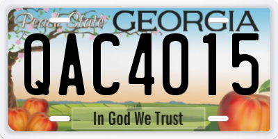 GA license plate QAC4015