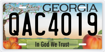 GA license plate QAC4019