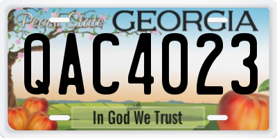 GA license plate QAC4023